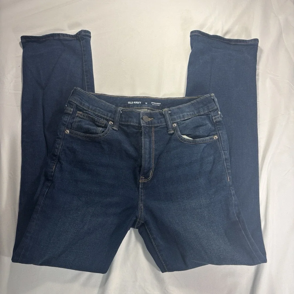 Old‎ Navy Boys Size 16 Flex Straight Jeans Baywaves Built-In Flex Denim